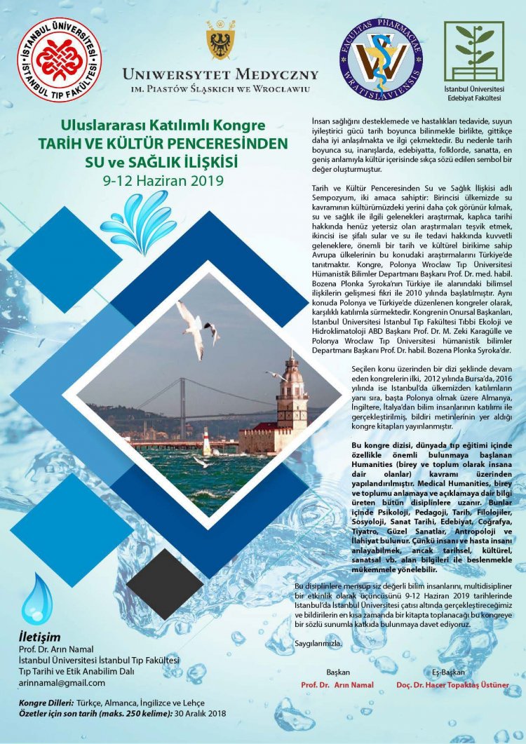 Uluslararası Katılımlı Kongre - Tarih ve Kültür Penceresinden Su ve Sağlık İlişkisi