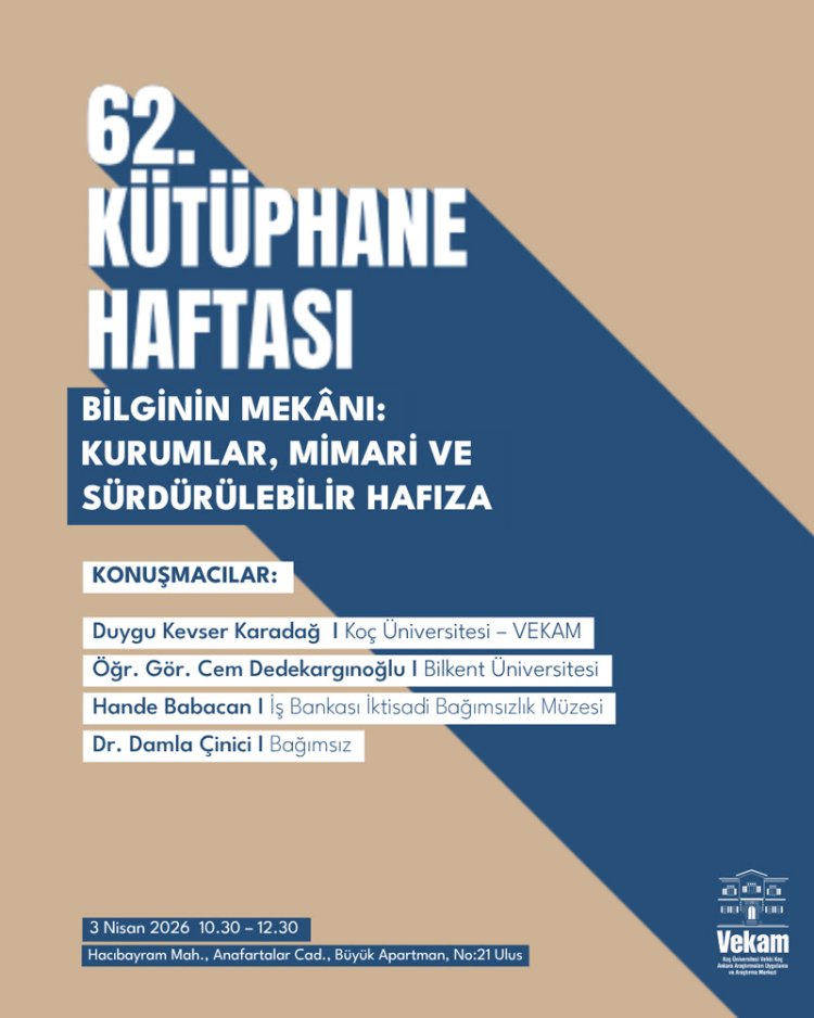 62. Kütüphane Haftası Bilginin Mekânı: Kurumlar, Mimari ve Sürdürülebilir Hafıza